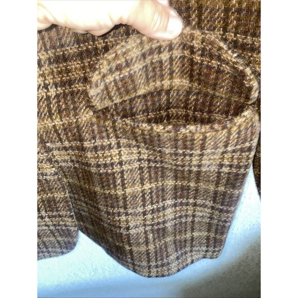 Vintage Eddie Bauer Women Wool Blazer Jacket Plaid M Preppy Country Equestrian - Picture 9 of 14